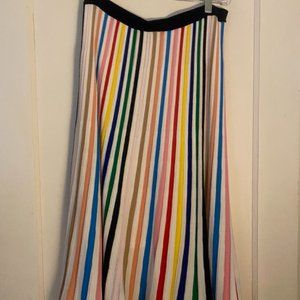 J. Crew Rainbow Stripe Pull-On Flare Skirt